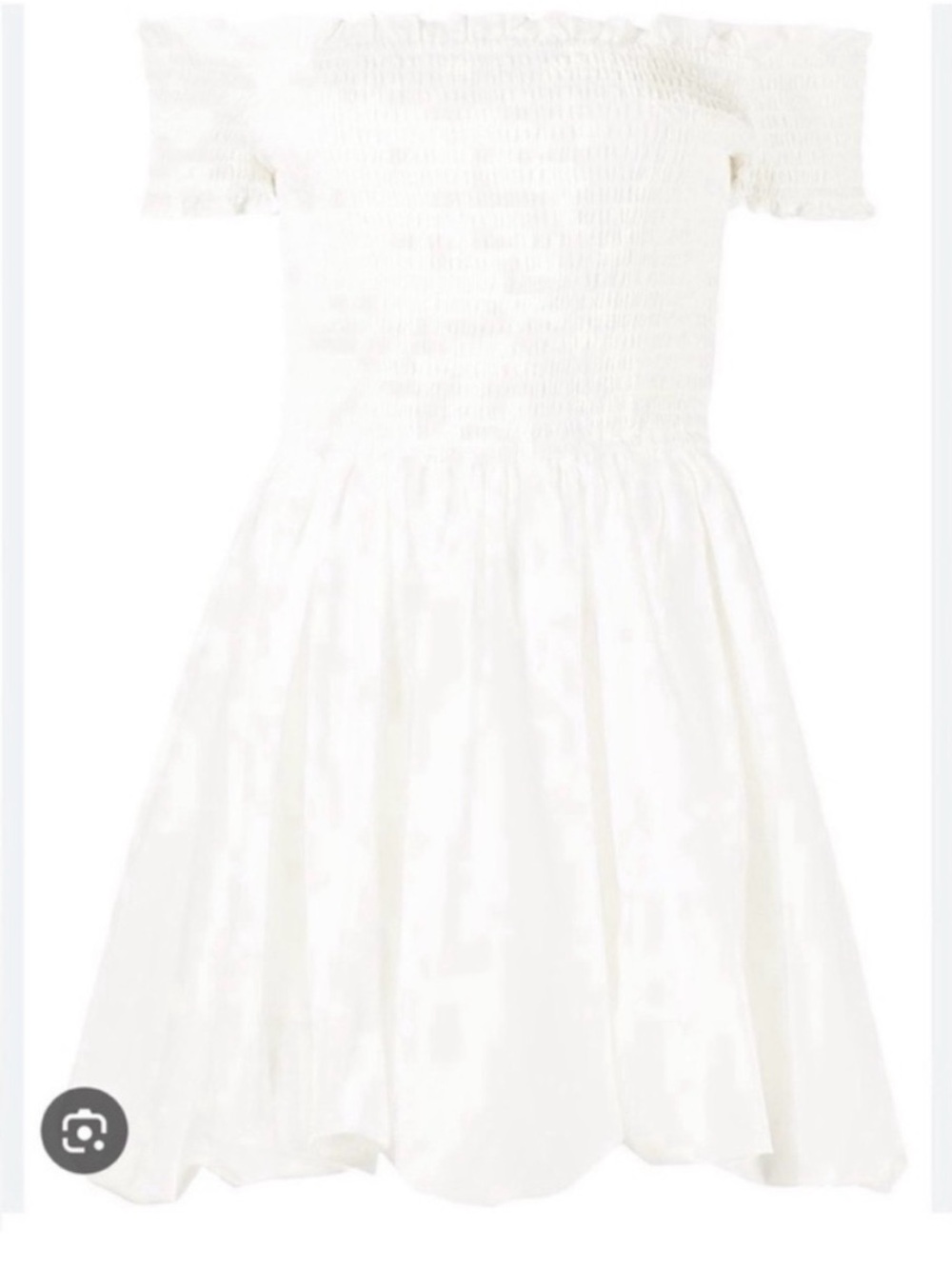 Milly White Off-Shoulder Smocked Dress